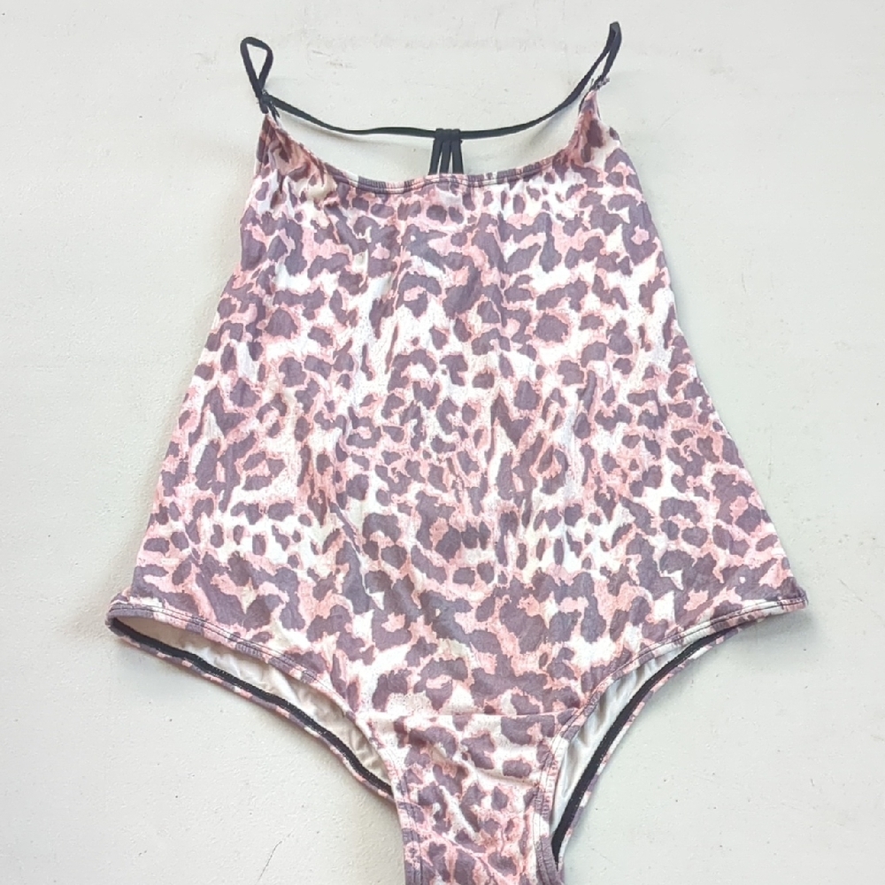 Dakine Pink and Brown One Piece Swimsuit with Leopard Print